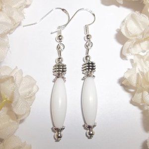Earrings Set White Jewelry Gift For Her Mom Beaded Dangle Drop Pair Casual 6389